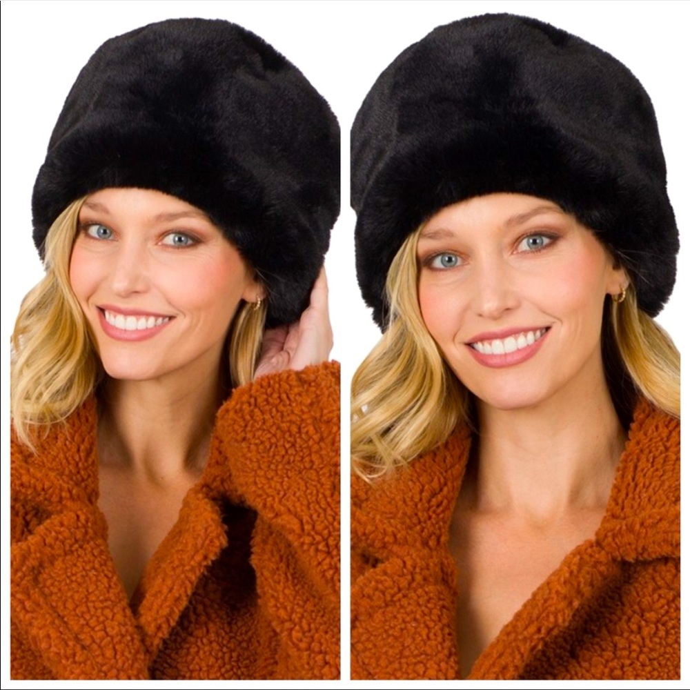 Faux Fur Russian Pill Box Hat